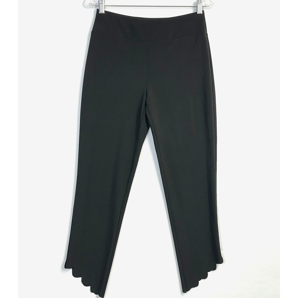 Joseph Ribkoff Pull-On Slim Pants Black Scallop Hem Women's Size 6 Style 191105